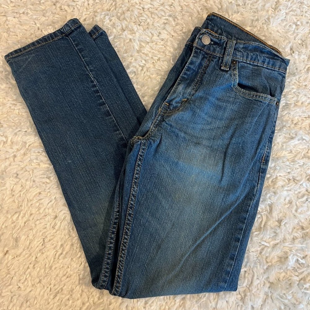 Levi's 502 Mens Size 29x32 Regular Fit Tapered Mid Rise Denim Blue Jeans